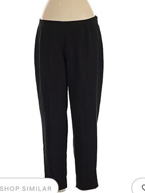 Black Cropped Women's Pants - Classic Pull-On Ankle Trousers